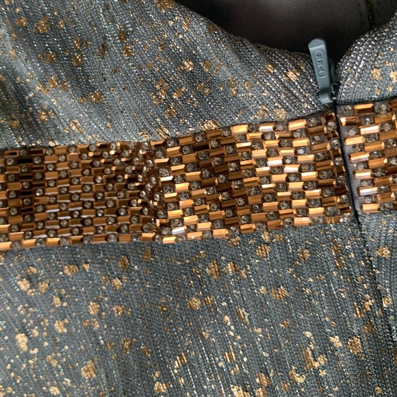 NWT AQUA Foil Fleck Crinkle Mesh Gown Exclusive Maxi Dress Size 4 - Picture 9 of 12